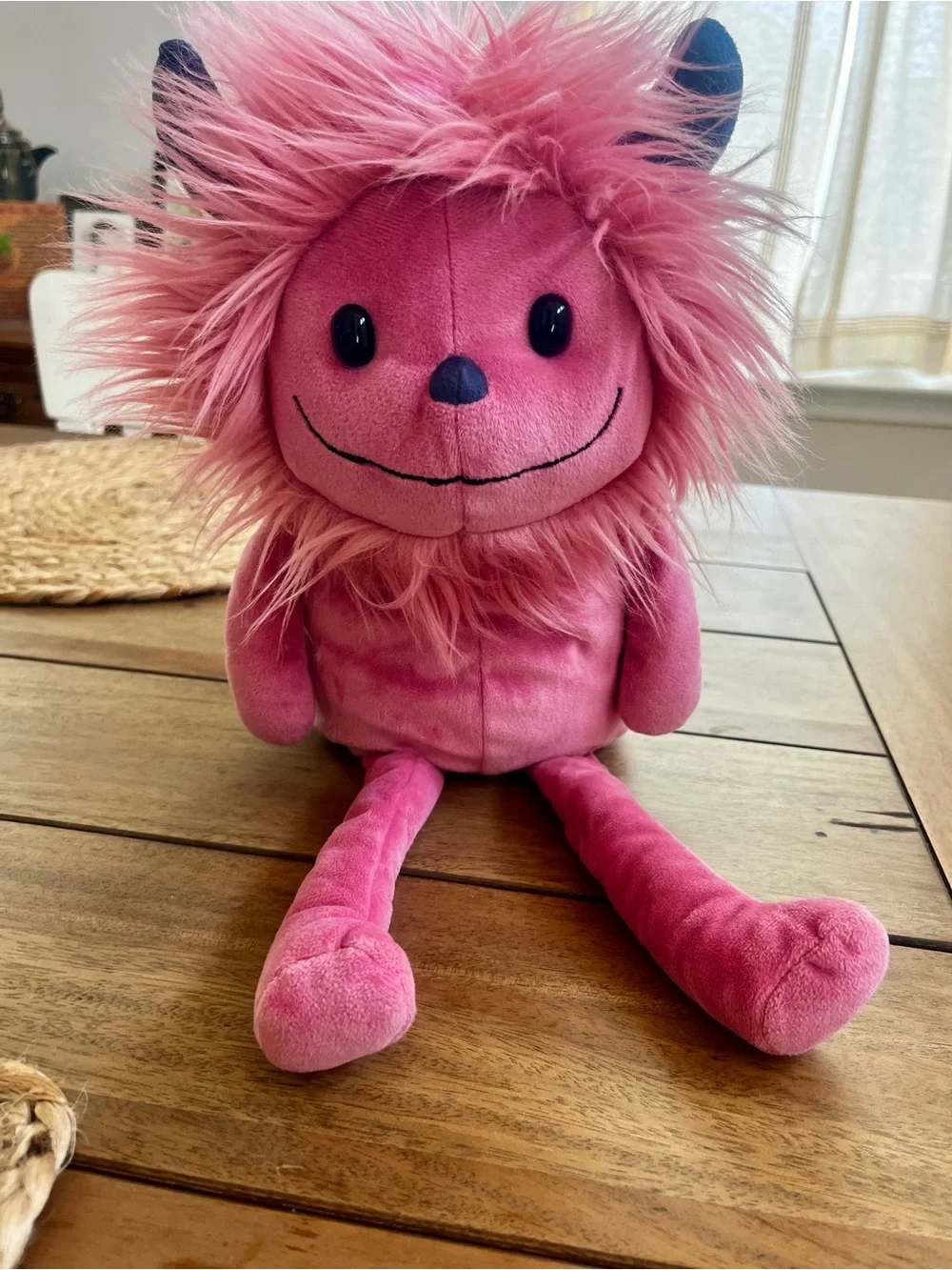 Jellycat Jinx Monster (Retired) featuring a bright pink fuzzy mane; 16.5 “ NWT